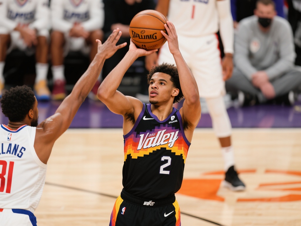 哈利伯顿外线接球果断出手超远三分命中